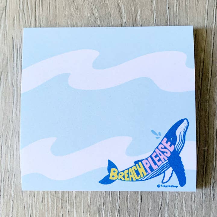 Brèche s'il vous plaît baleine à bosse • notes adhésives ! pour la vente par Fin Pin Shop