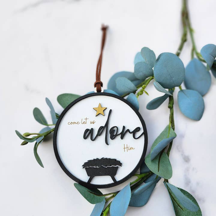 Nativity wooden Ornament | Religious Christmas gift for wholesale by All the Things MN