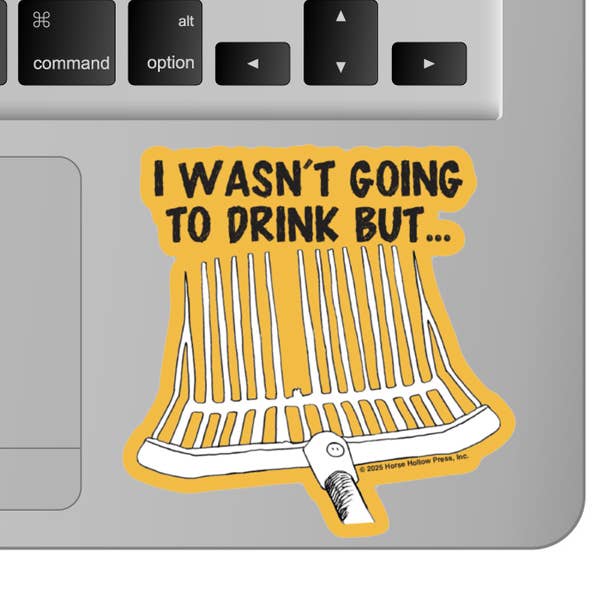 Horse Hollow Press / Pretty, Funny, Snarky Cards & Stickers - Wholesale Sticker - 3" Tumbler Horse Sticker / Drink ~ Pitchfork / WATERPROOF
9