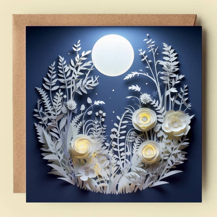 Moonlight Florals 2D Printed Card for wholesale by Good Post Day