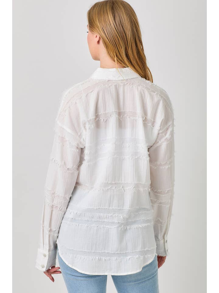 Mystree - Wholesale Button Down Shirt - Women's - 60000 Button Down Textured Gauze Shirt
