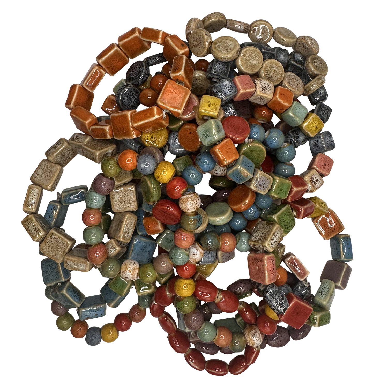 Chloe & Lex - Wholesale Prayer Beads Bracelet - Mixed Color and Shape Clay Bead Stretch Bracelets1