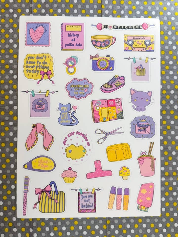 Clari's Fav A4 Sticker Sheet for wholesale by Clari Loves Cafecito