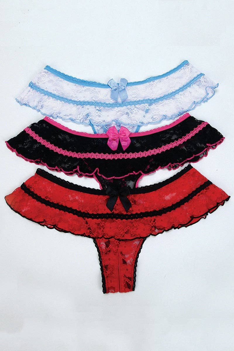 Shirley of Hollywood - Wholesale Underwear - Women's - Stretch Lace Open Front Panty