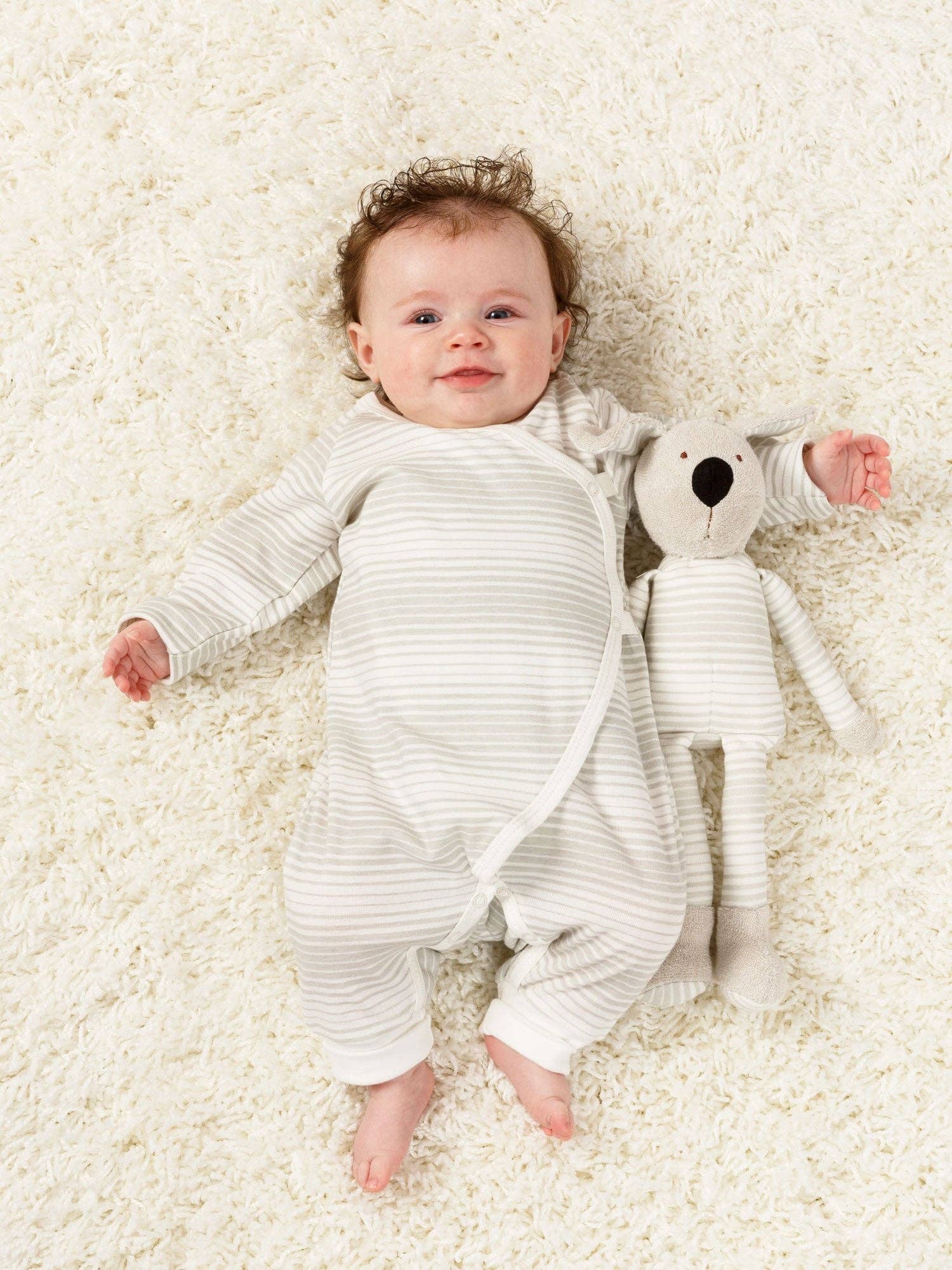 Under the Nile - Wholesale Stuffed/Plush Toy - Kids & Baby - Buddy the Dog - Grey Ombre Stripe3