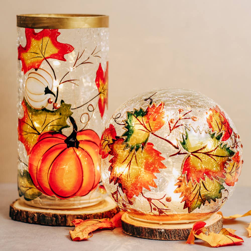 A Cheerful Giver - Vendita all'ingrosso Decorazioni da tavolo - Globo Fallen Leaves con luci a LED3