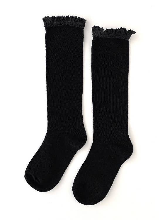 Little Stocking Co. - Wholesale Socks - Kids & Baby - Black Lace Top Knee Highs