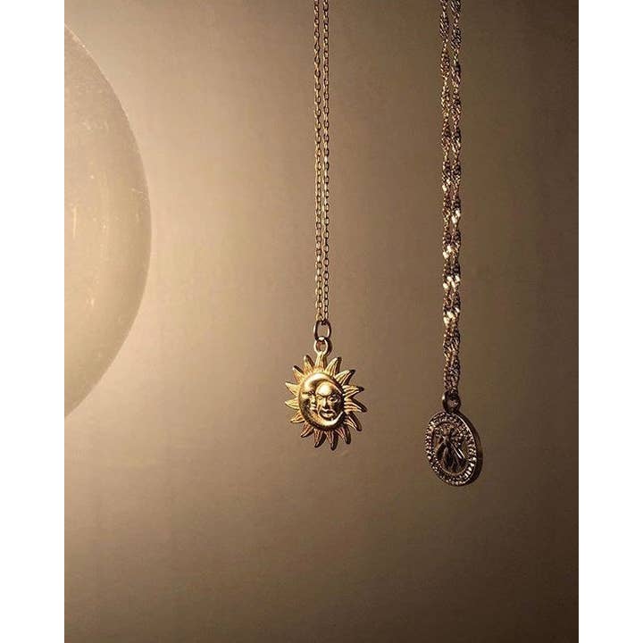 Sol Sun & Moon Necklace Gold for wholesale on Faire1