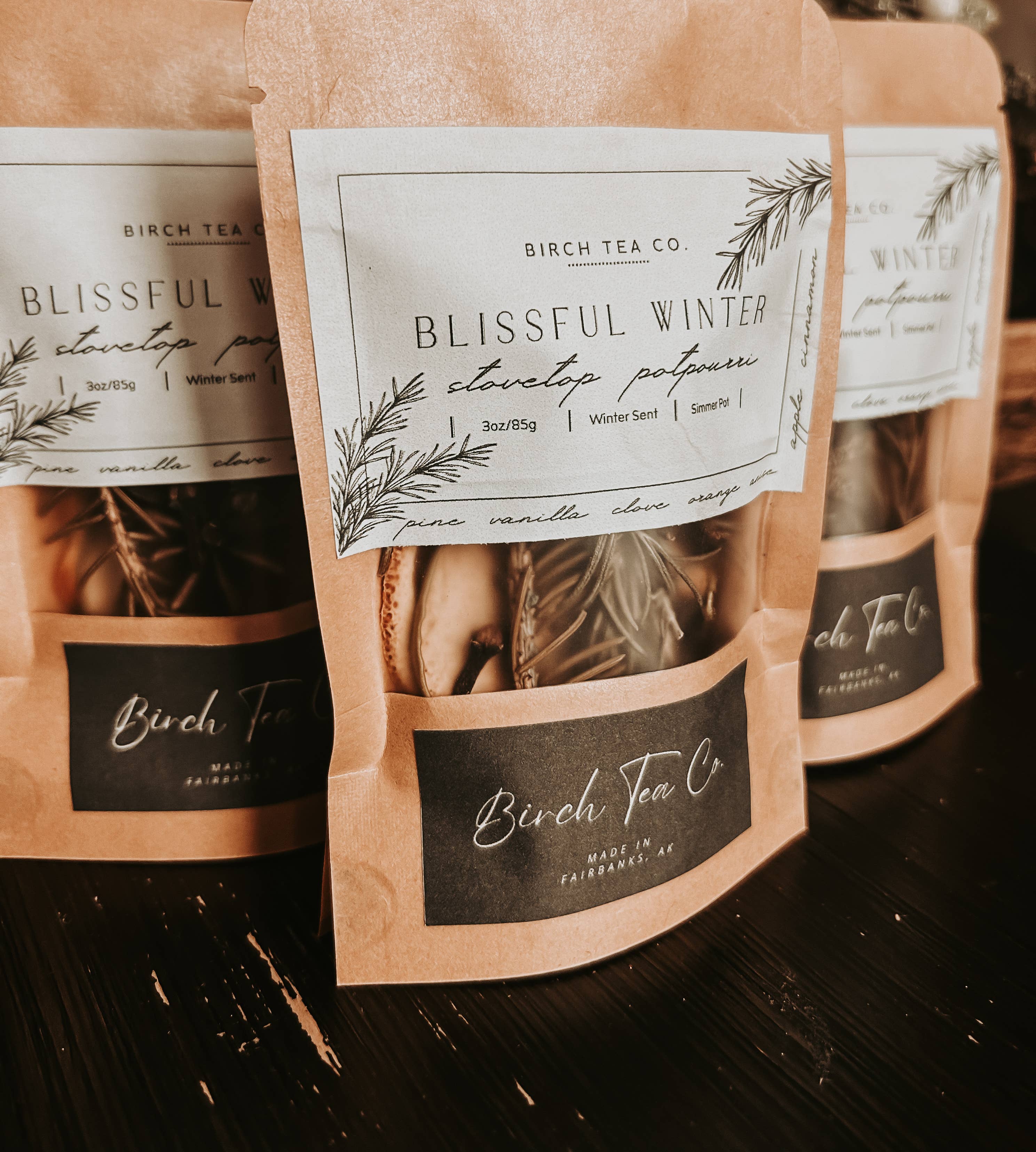 Birch Tea Co. – Pot-pourri por atacado – Kit de Potpourri Blissful Winter para Fogão - Fragrância nostálgica3