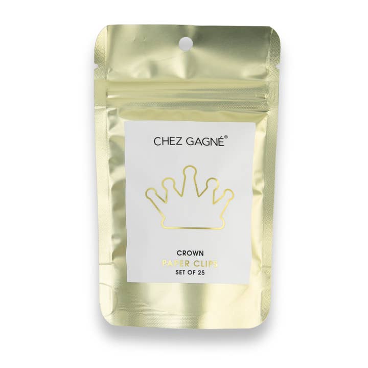 Crown - Unique Gold Plated Paper Clips - Pack of 25 for wholesale by Chez Gagné