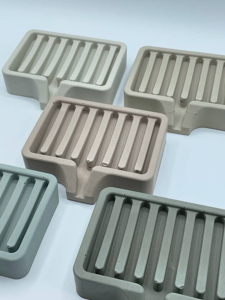 Concrete Soap/Sponge Holder FAIRE EXCLUSIVE COLORS for wholesale by Colyer House Creations