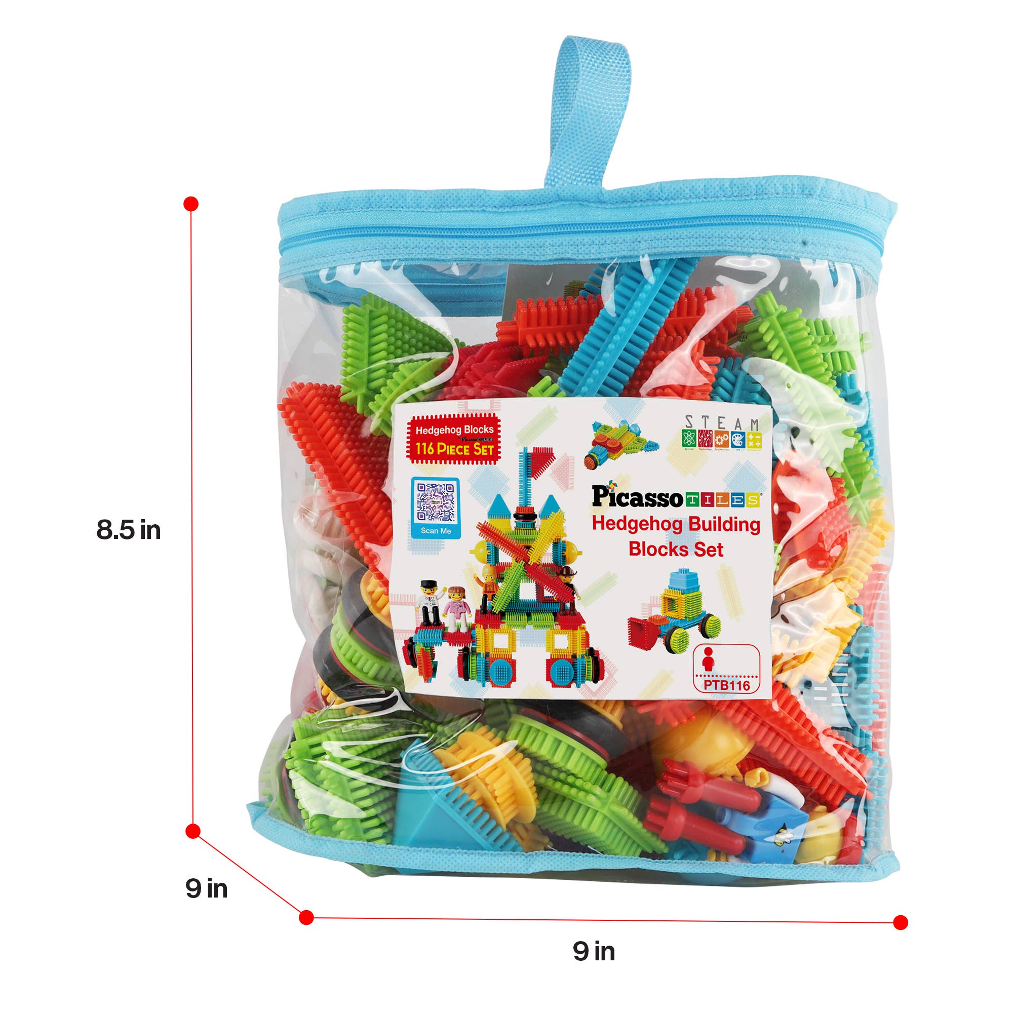 PicassoTiles - Vente Jeu construction – enfant - Set de 116 blocs de construction hérisson PicassoTiles8