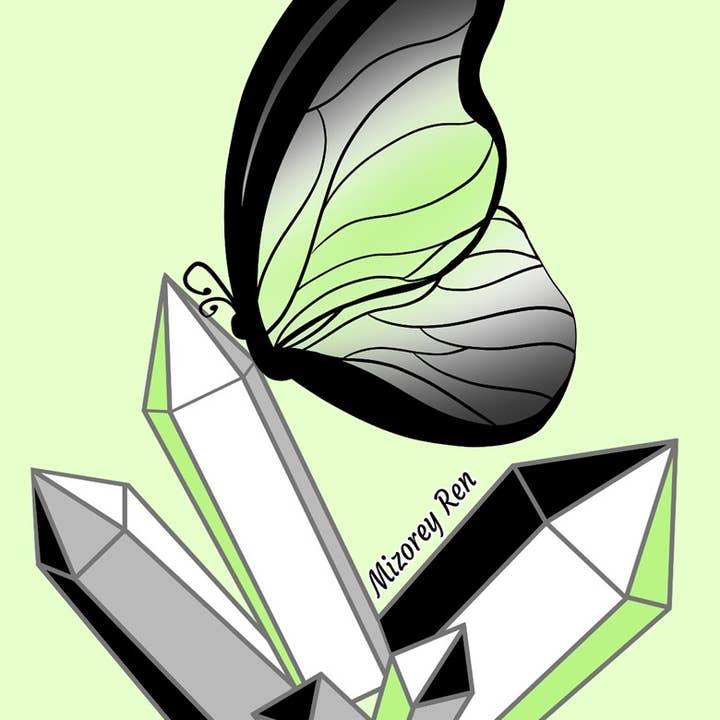 Agender Butterfly Crystal Mini Print for wholesale by Mizorey Ren
