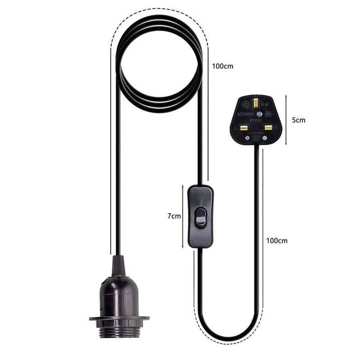 Ledsone - Wholesale Chandelier/Hanging Light - E27 Plug in Black Light Socket Cord Ceiling Hanging Lights~45486