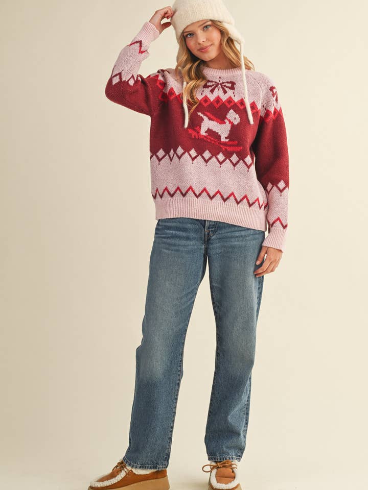 &MERCI - Wholesale Knit Sweater - Women's - DOG MOTIF SWEATER PULLOVER MSW1122221