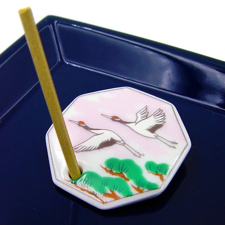 Spring Cranes Porcelain Incense Holder for wholesale by Shoyeido Incense