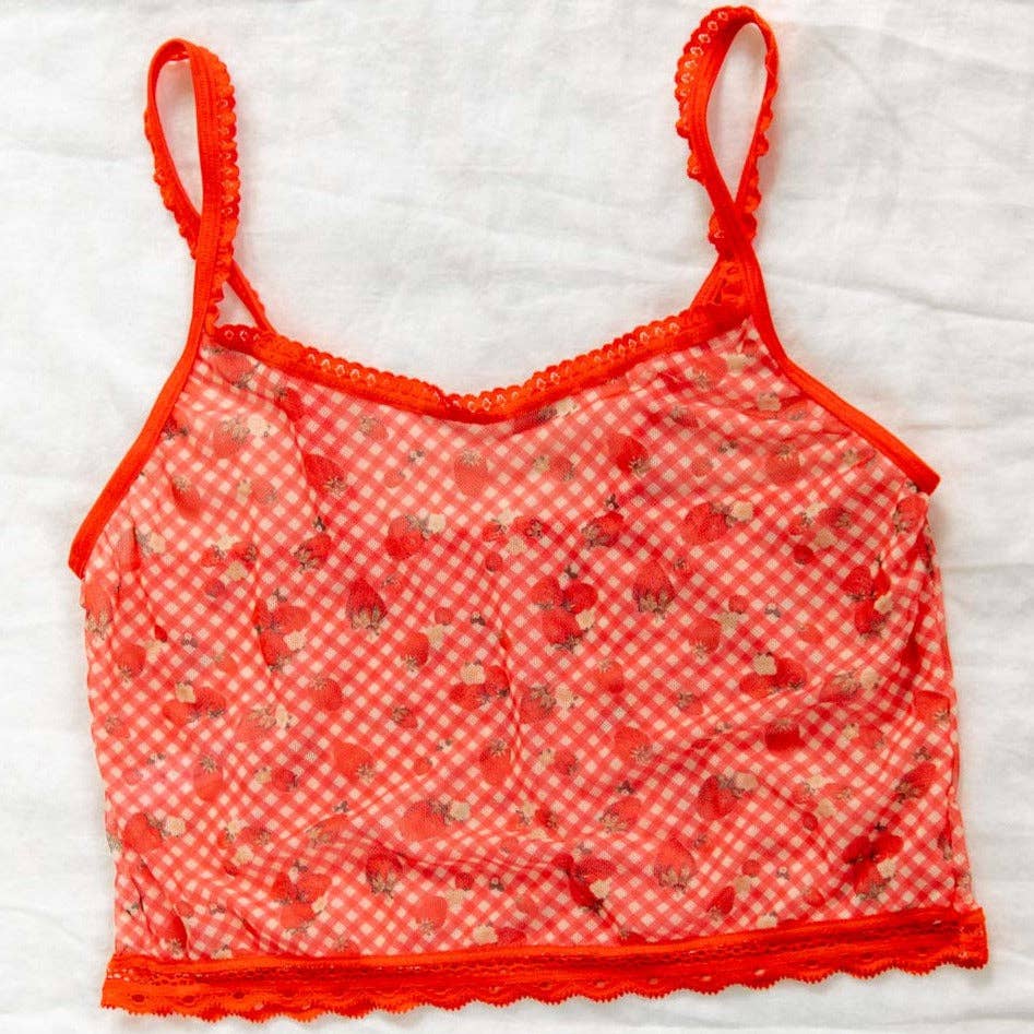 Strawberry Jam Printed Crop Cami for wholesale on Faire1