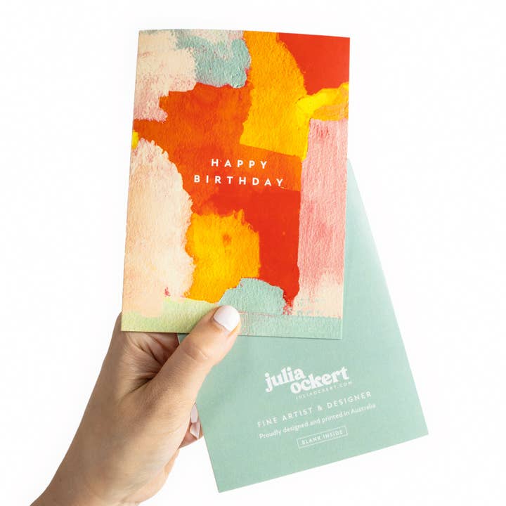 Julia Ockert - Vente Cartes d'anniversaire - Carte de vœux abstraite Happy Birthday V21