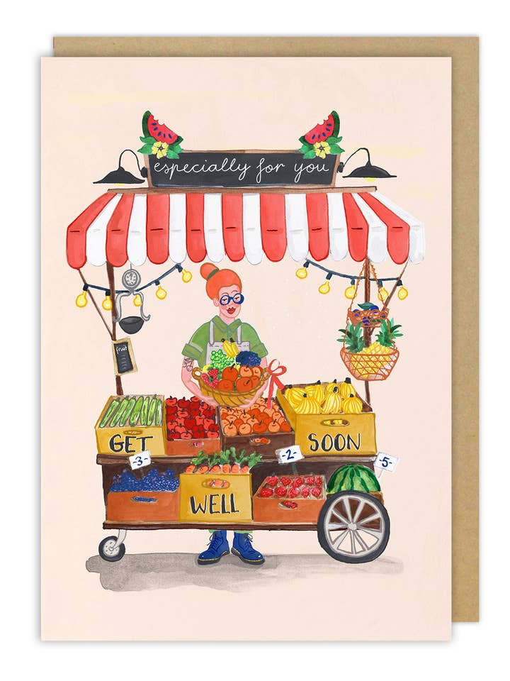 Fruit Get Well Card for wholesale by Notes & Queries, Inc.