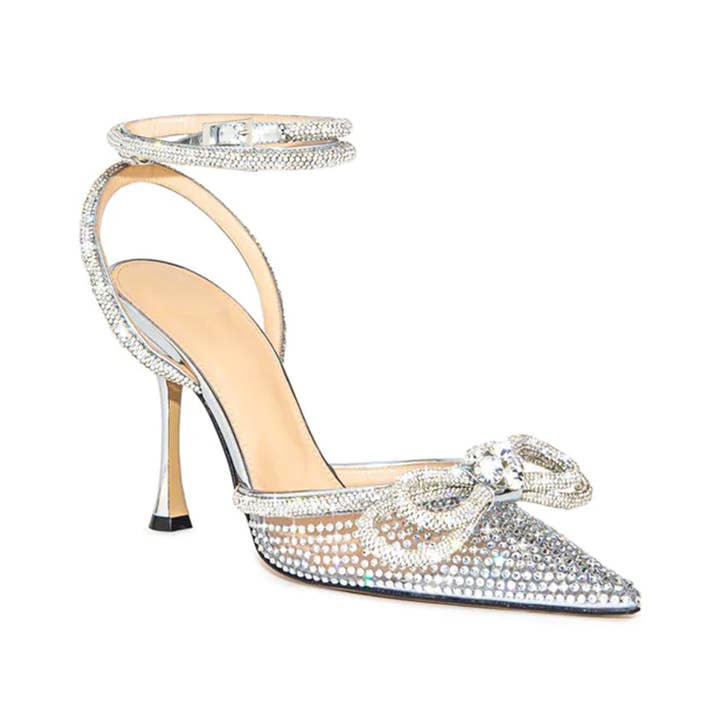 Women's Bling Double Bowknot High Heels Sandal for wholesale by Rhinestone Belt Store