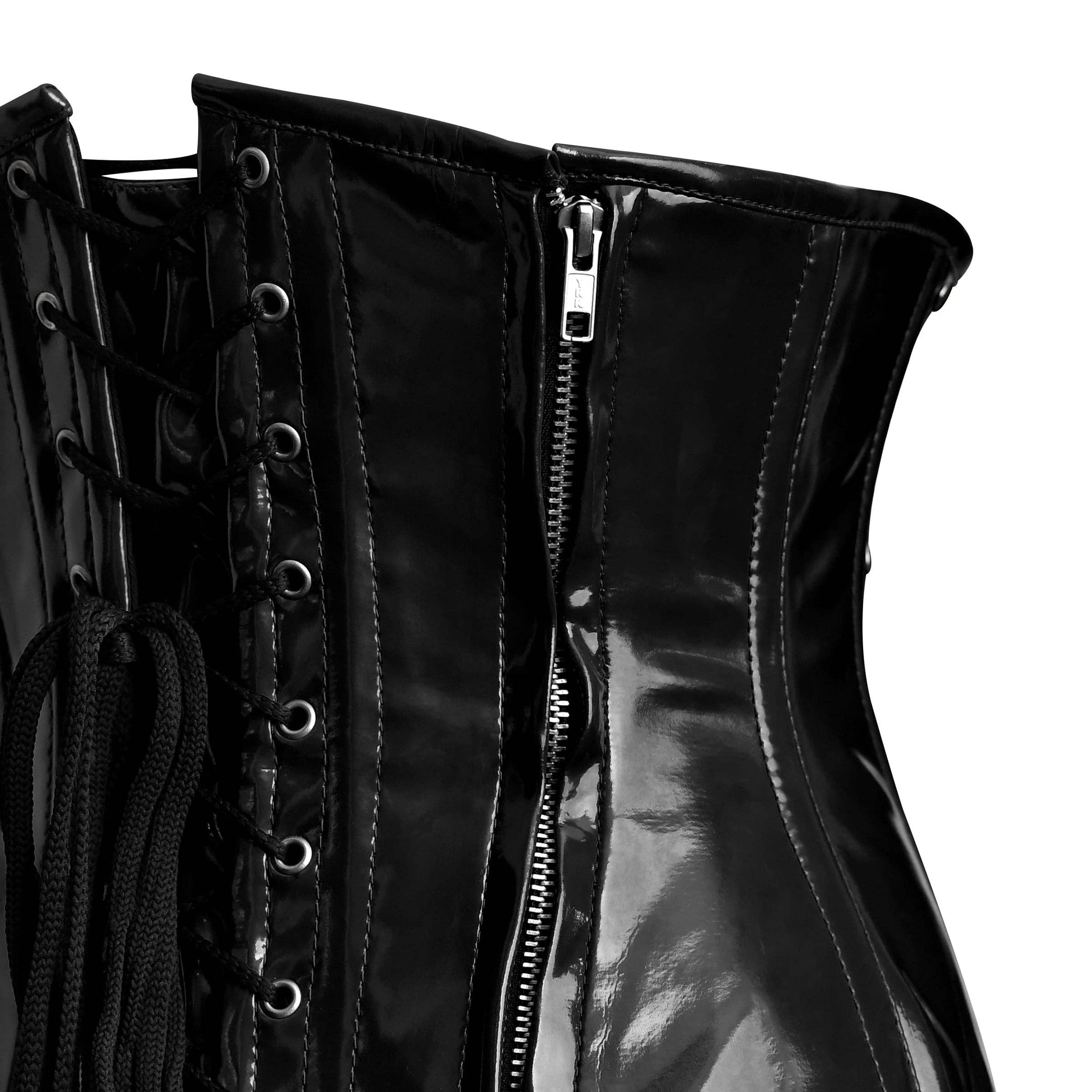 Miss Leather - Vente Corset – femme - Top corset rouge sous-poitrine pour femmes - Tenue de corset et gilet3