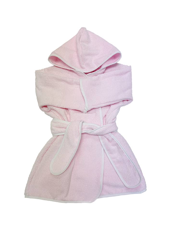 Pink Terry Cloth Toddler Robe for wholesale by Stork and Loom