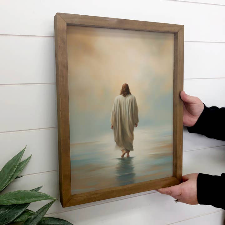 Hangout Home – Engroshandel Kunsttryk – Jesus Kristus går på vandet - Jesus lærredskunst - indrammet