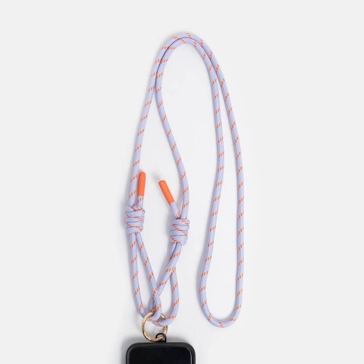 Lilac/Orange Cord Long Phone Strap for wholesale by Caroline Gardner