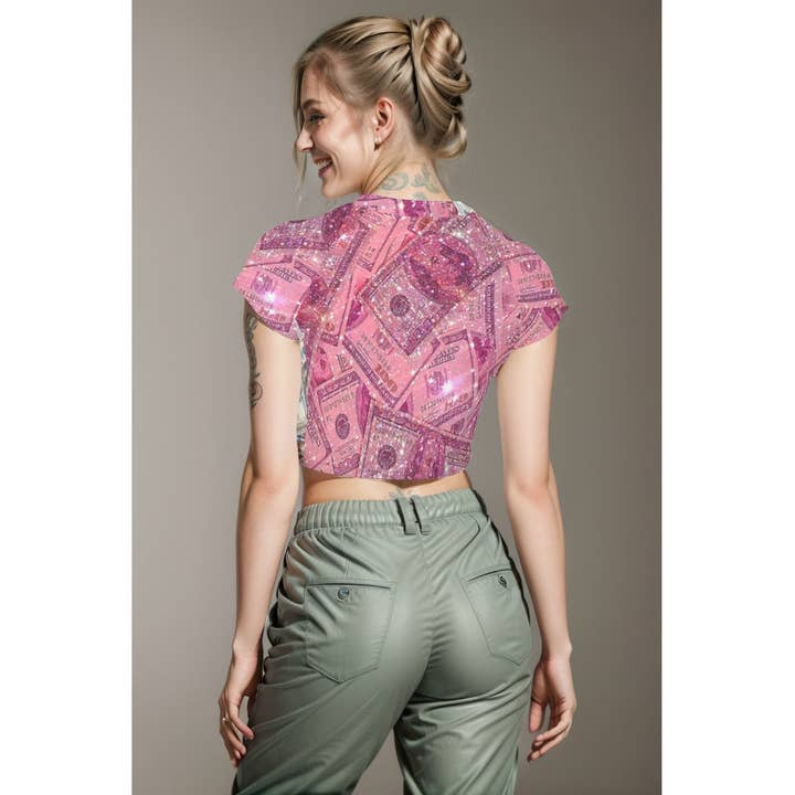 All-Over Print Women's Raglan Cropped T-shirt for wholesale by fullbreedcustom