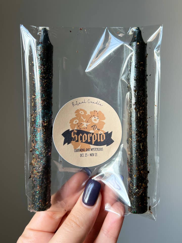 Scorpio Zodiac Ritual Candle for wholesale by Sapphire & Sage