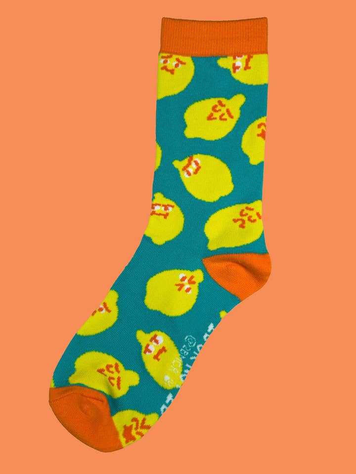 Bitter Lemon Socks 2.0 Lemon All Over Print Crew Sock for wholesale by 2B Or Not 2B