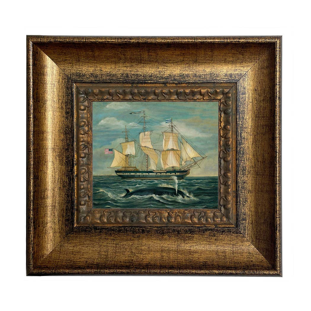 Madison Bay Co. - Historical Home Decor Reproductions - Wholesale Painting/Drawing - American Whaling Ship with Sperm Whale Vintage Painting Print5