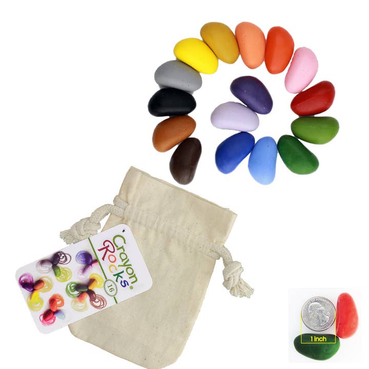 Crayon Rocks - Wholesale Crayons - Kids & Baby - 16 Colors in a Muslin-Popular Pick!!!