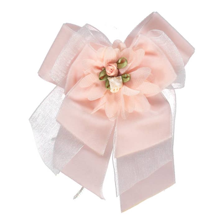 Piccola Speranza - Wholesale Hair Bow - Kids - Laço salmão com flor