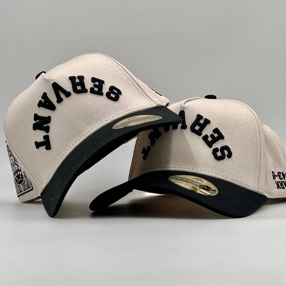 Malta Apparel LLC - Wholesale Baseball Cap - Unisex - ‘SERVANT’ Premium SnapBack - Cream/Black10