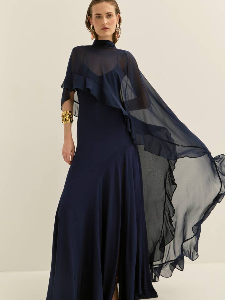 Danielle Navy Cape · Allegra · for wholesale by Bruna