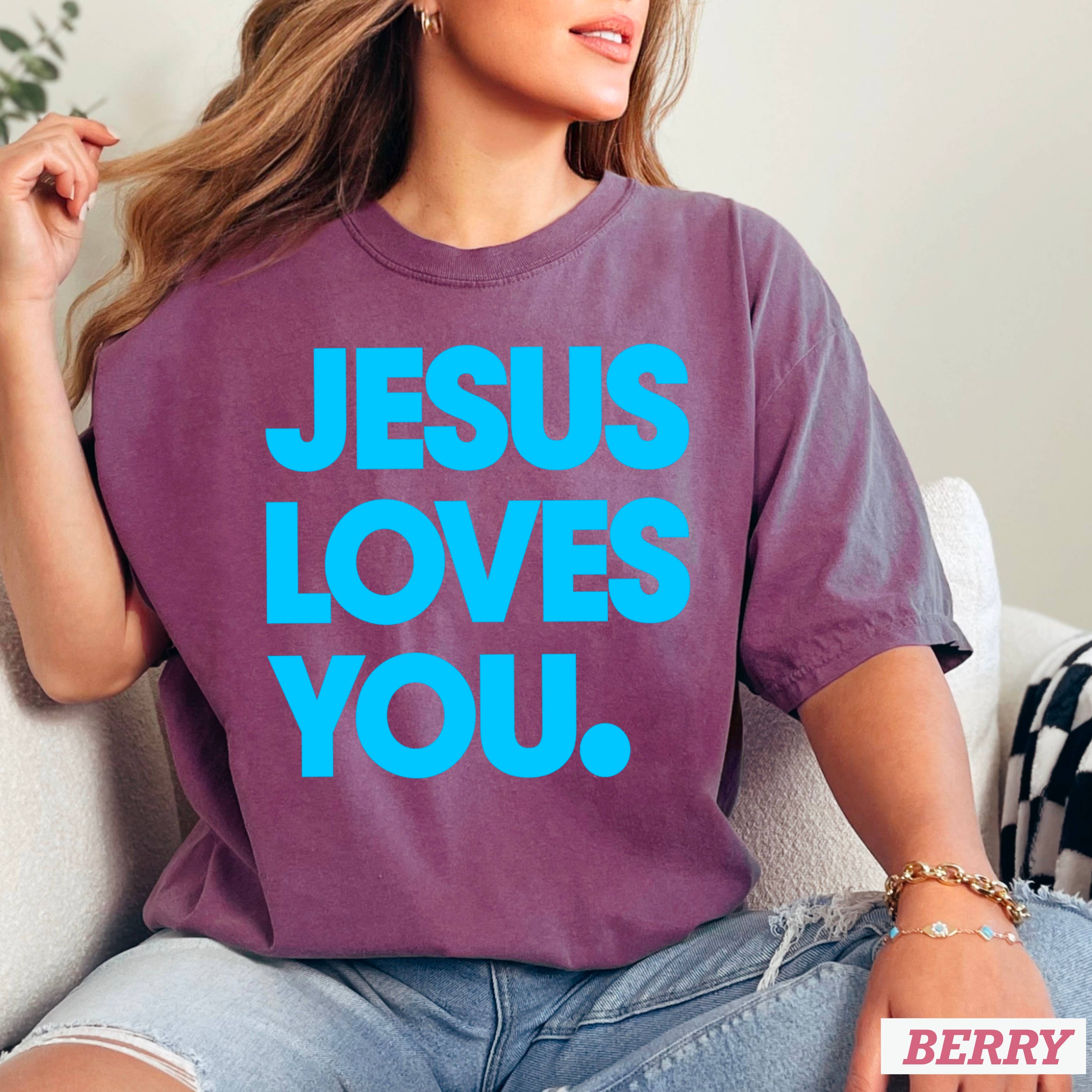 Shoppe SHC - Wholesale Screen Printed T-Shirt - Women's - Jesus Loves You Christian T-Shirt | Comfort Colors7