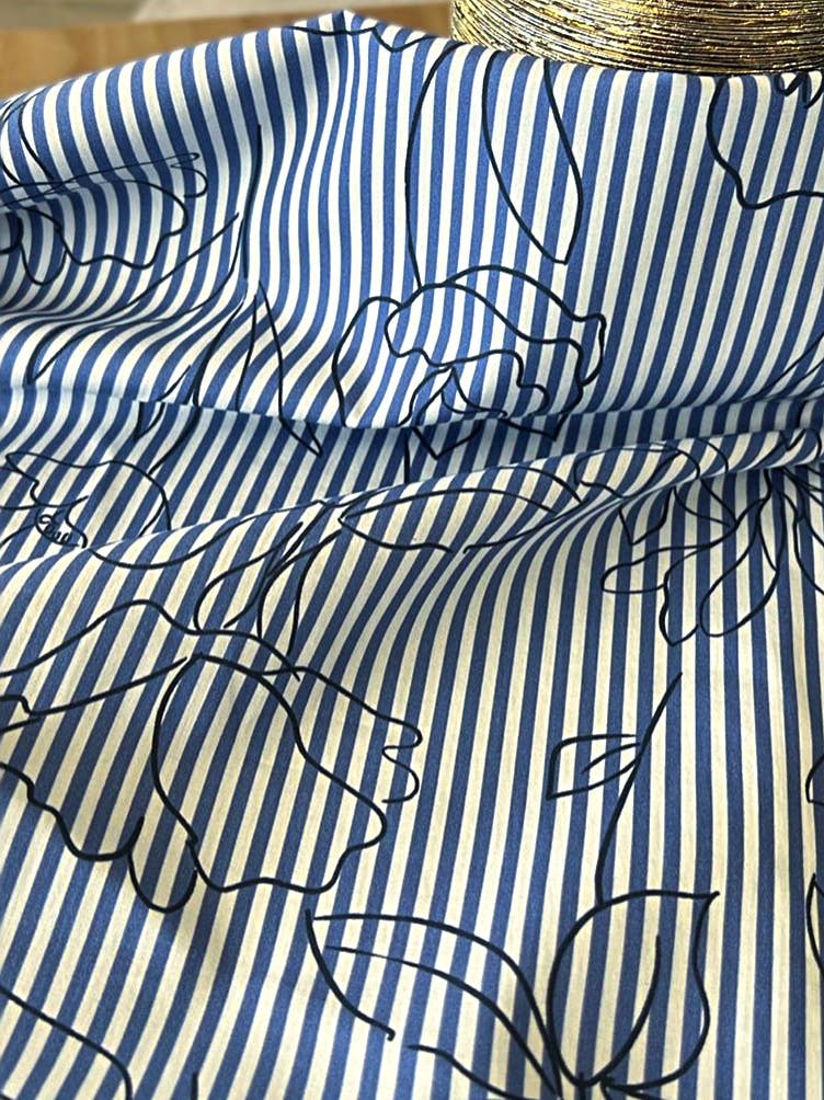 MY DRESS MADE - Wholesale Dress - Women's - Alyzée striped and floral cotton fabric - Printed in France5