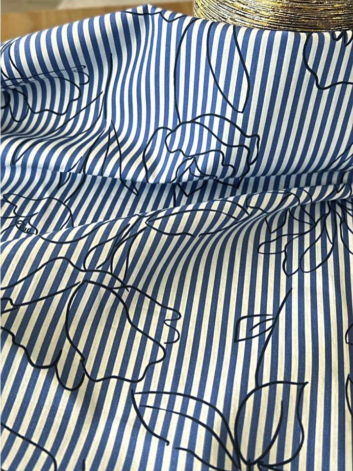 MY DRESS MADE - Wholesale Dress - Women's - Alyzée striped and floral cotton fabric - Printed in France5