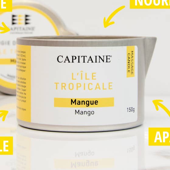 Natural Massage Candle “Tropical Island” - 150g for wholesale by Capitaine Cosmétiques