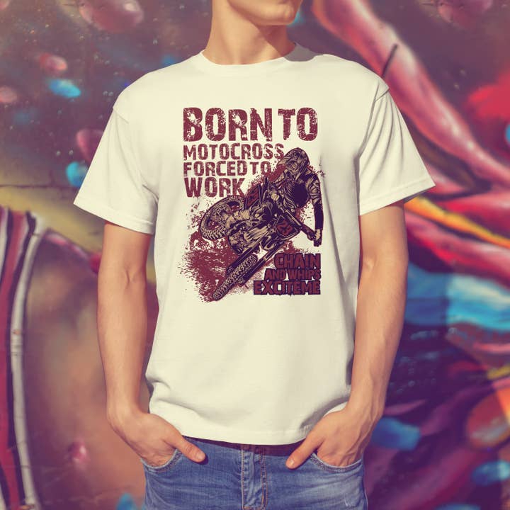 Born To Motocross Motorcycle T-Shirt for wholesale by Emogifts
