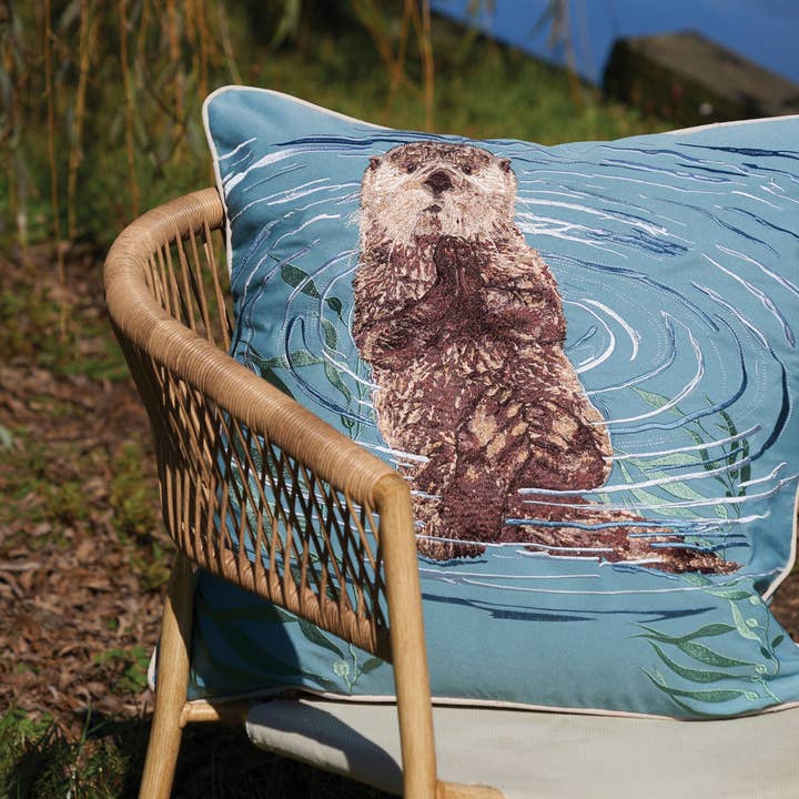 Rightside Design - Wholesale Throw/Decorative Pillow - Sea Otter Indoor/Outdoor Throw Pillow