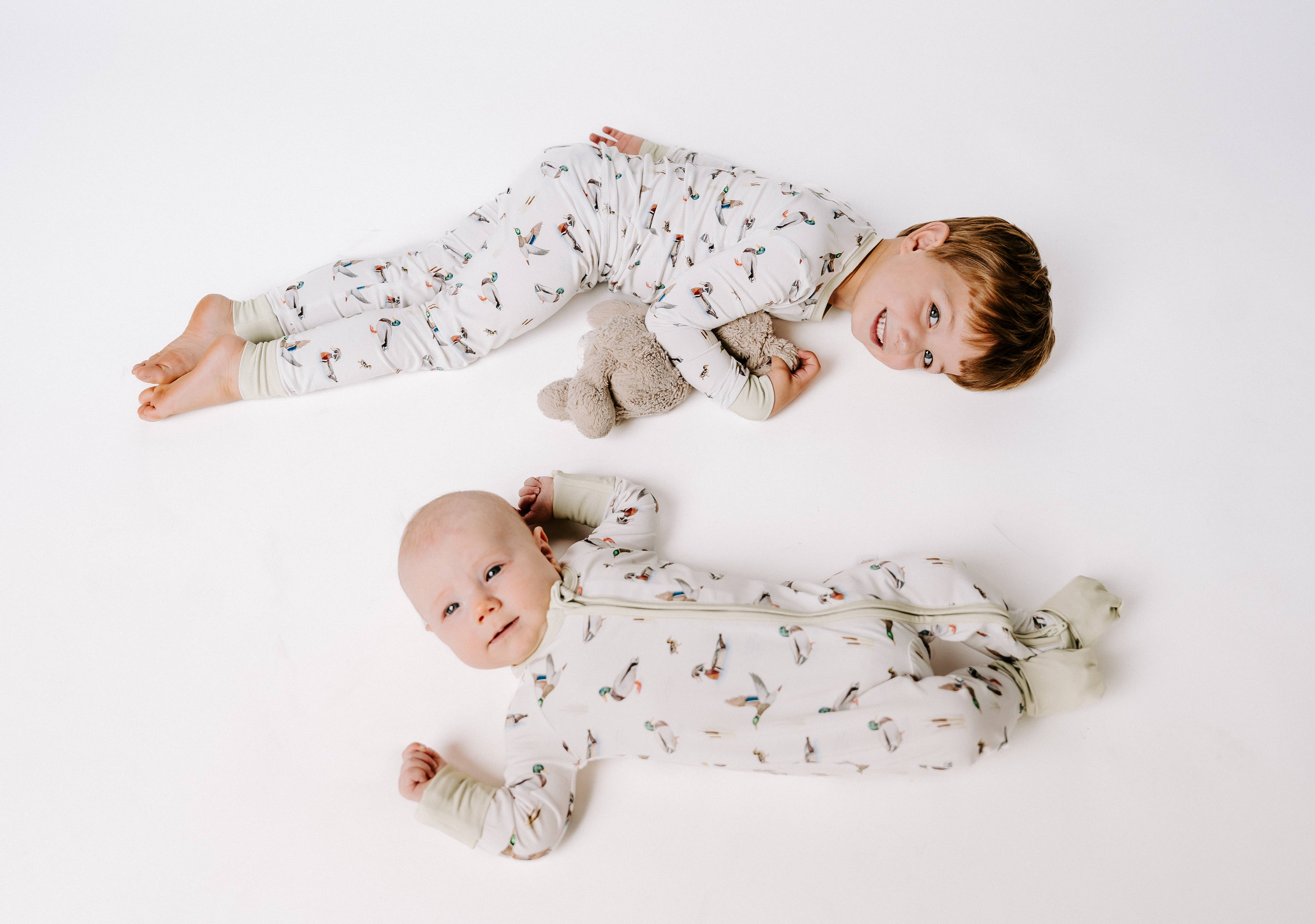 Toast + Jams - Wholesale Sleepsuit - Baby - Mallard Family Zip Jam2