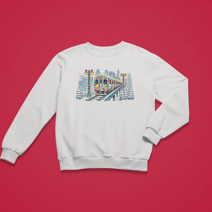 Holiday "L" Train Toddler/Youth Crewneck – Chicago Winter Edition for wholesale by 34Designed