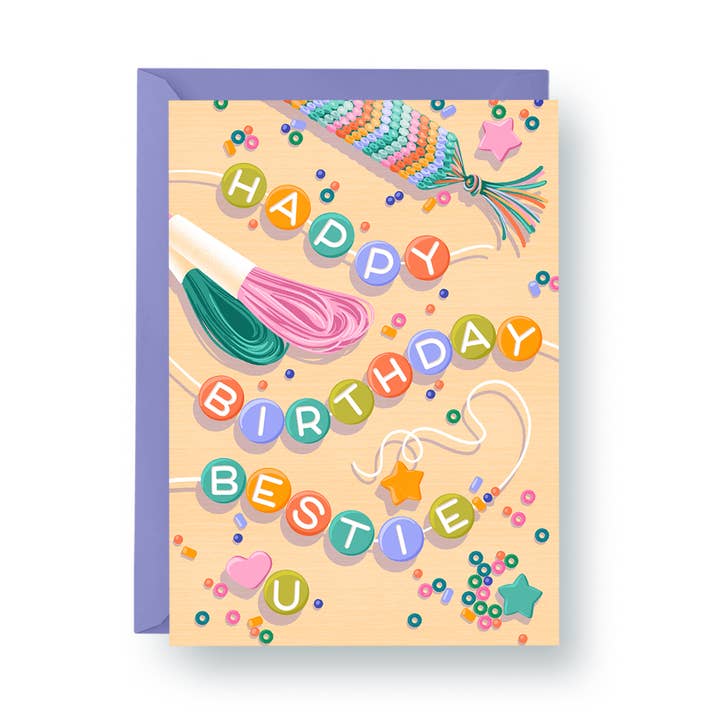 Happy Birthday Bestie - A2 Card for wholesale by hey, alissandra