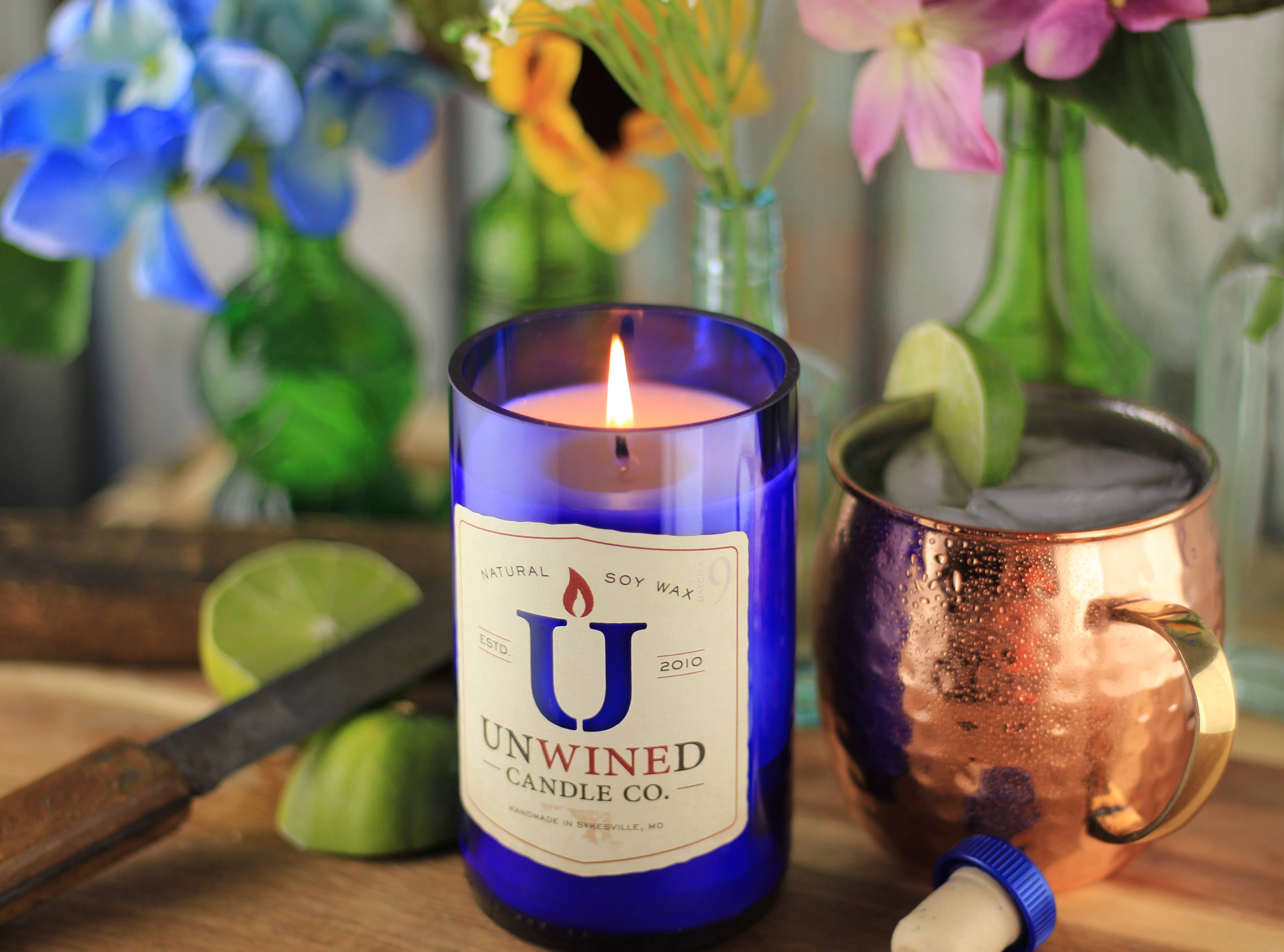 Unwined Candles – Engroshandel Glaslys – Firefly Signature Series - Vinflaske-lys7