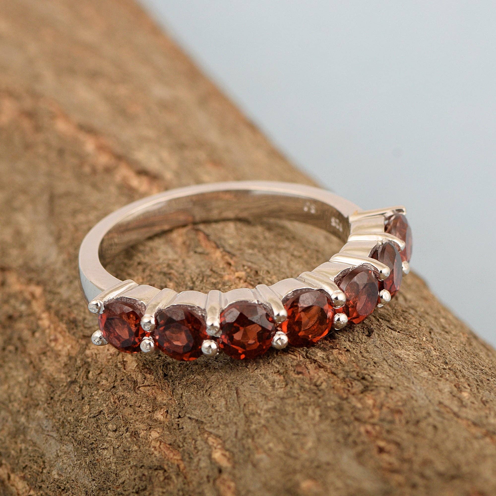 Bague de mariage pour femme en argent sterling 925 avec pierres