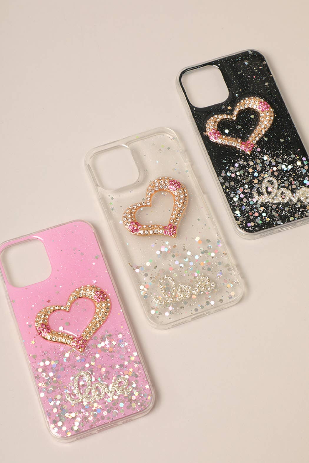 Fashion City - Wholesale Phone Case - Women's - Heart Sparkling Glitter iPhone 12 / 12 Pro Case6