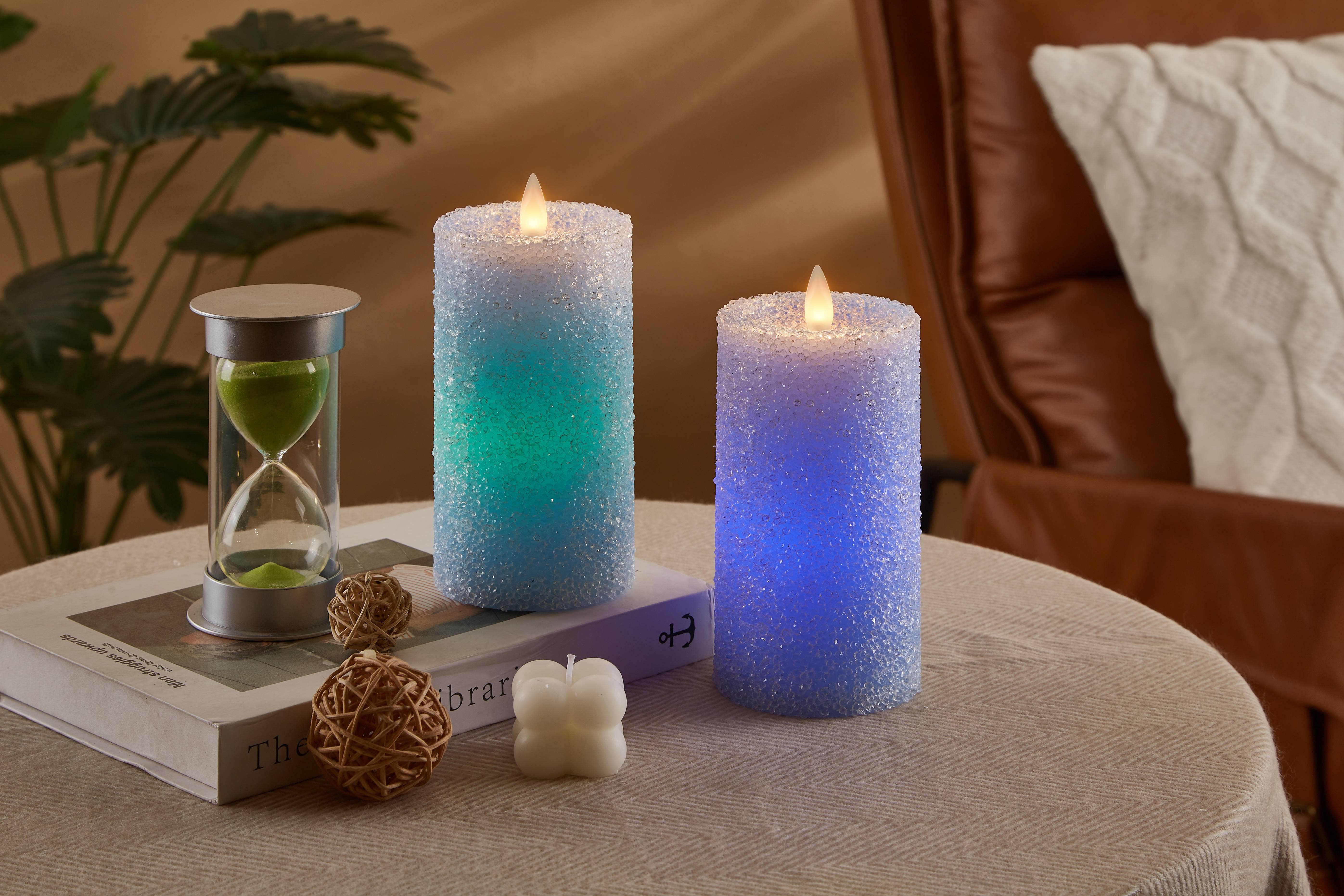 Flipo Group, Ltd. – wholesale Flameless candle – 2-Pack Flat Top Glitter Flameless Candles