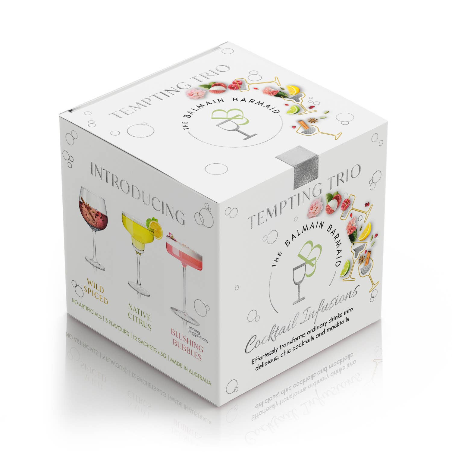 The Balmain Barmaid - Wholesale Cocktail mix/syrup - Tempting Trio Cocktail Infusions (12 sachets per box)2